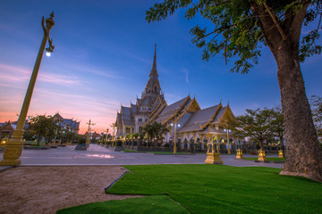 Background of one of the religious sites in Thailand (Wat Sothon Wararam Worawihan) in...