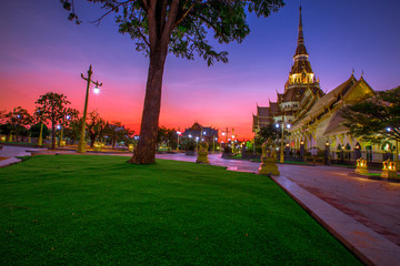 Background of one of the religious sites in Thailand (Wat Sothon Wararam Worawihan) in...