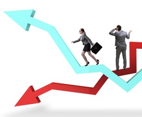 Fototapeta premium The business concept of both crisis and recovery