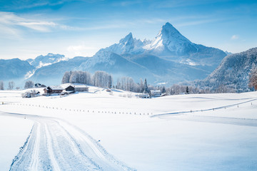 Winter wonderland scenery in the Alps
