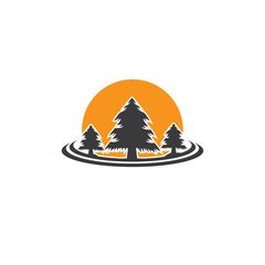 pine tree logo illustration vector design