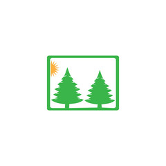 Obraz premium pine tree logo illustration vector design