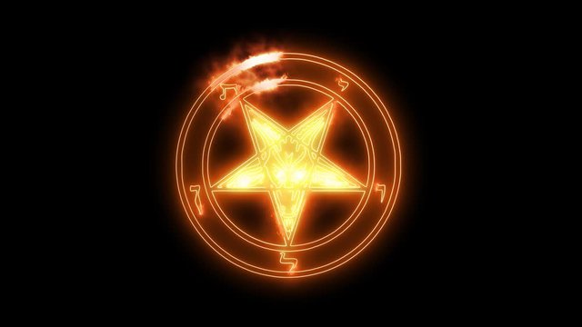 Animation of the energy flow which sketches the symbol of Satan It's perfect to use with your VJ scene, metal and gothic festivals, Halloween parties or shows.