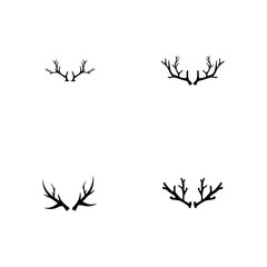 Obraz premium Deer antler horn ilustration logo vector template