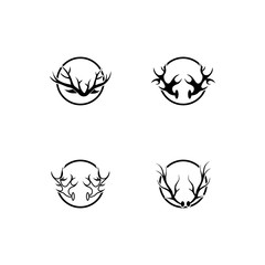 Deer antler horn ilustration logo vector template