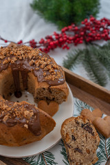home made traditional Gingerbread Bundt Cake for Christmas