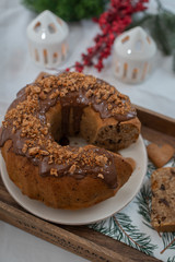 home made traditional Gingerbread Bundt Cake for Christmas