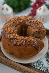 home made traditional Gingerbread Bundt Cake for Christmas