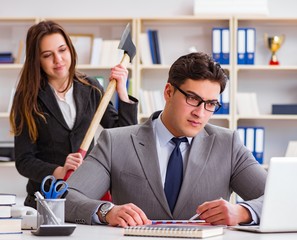 Office conflict between man and woman