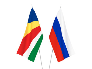 Naklejka premium Russia and Seychelles flags