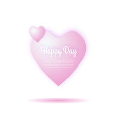 Pink love shape for Valentine Day. Happy day in february. Heart shape for girl, couple, woman, millenial. Suit for sale, promo, ads, and advertisement fashion. Pink white