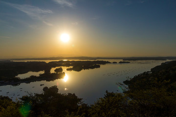 壮観　大高森の夕日／日本三景松島／宮城県東松島市