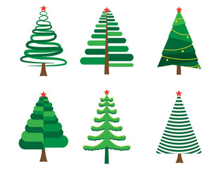 Christmas tree art, modern flat designs vector