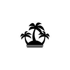 Palm tree summer logo template vector illustration