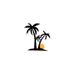 Palm tree summer logo template vector illustration
