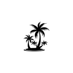 Palm tree summer logo template vector illustration