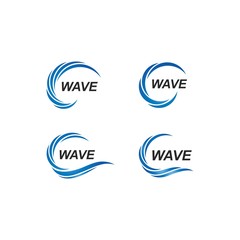 Obraz premium Water Wave symbol and icon Logo Template 