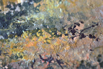 Fragment of oil painting close up. Abstract textured background