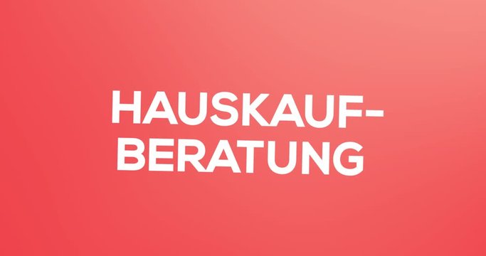 Baugutachter - Textanimation f&uuml;r Blog, Soziale Medien oder Website. Werbung/Marketing f&uuml;r Gutachter f&uuml;r Immobilien. Hintergrund rosa/coral