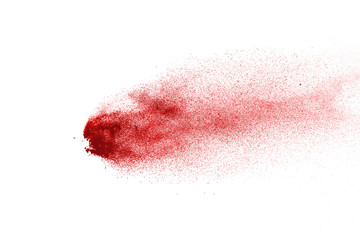 Fototapeta premium Explosion of red powder on black background