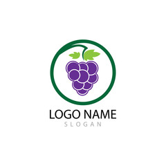Grapes logo template vector icon illustration design