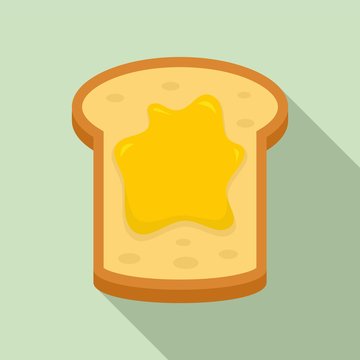 Jam Toast Icon. Flat Illustration Of Jam Toast Vector Icon For Web Design