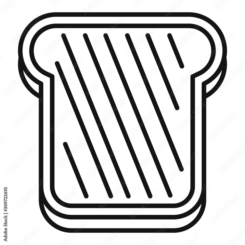 Poster bake toast icon. outline bake toast vector icon for web design isolated on white background