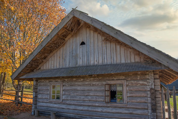 Russian old village in autumn.