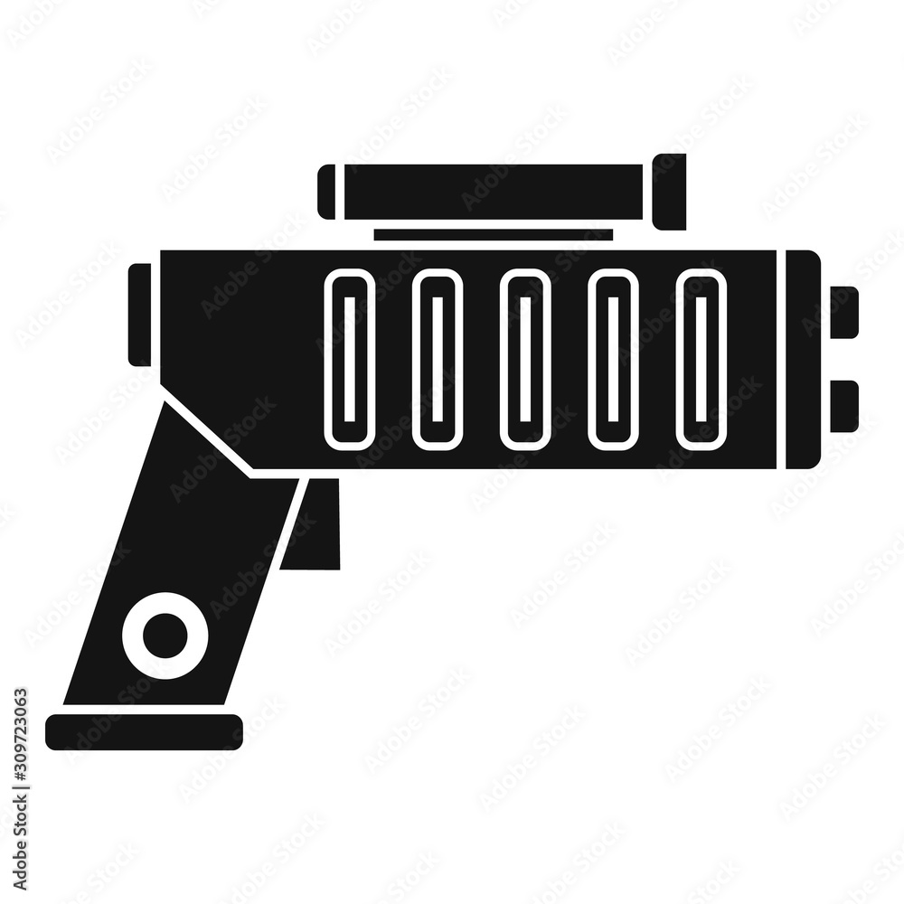 Poster weapon blaster icon. simple illustration of weapon blaster vector icon for web design isolated on wh