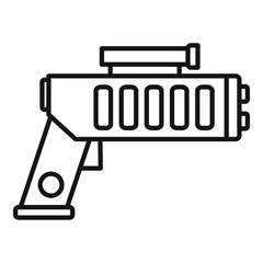 Weapon blaster icon. Outline weapon blaster vector icon for web design isolated on white background