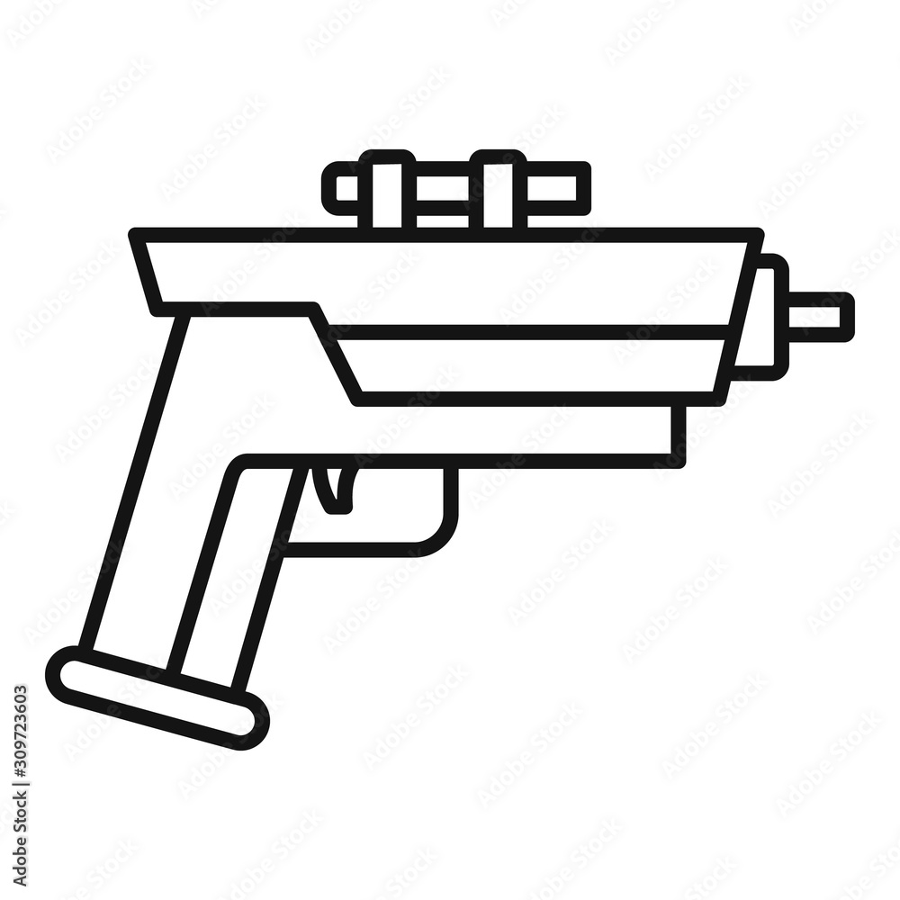 Poster child blaster icon. outline child blaster vector icon for web design isolated on white background