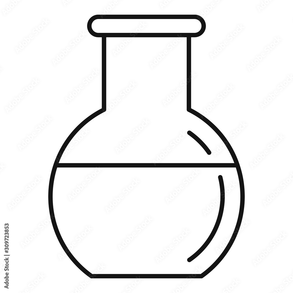 Poster liquid flask icon. outline liquid flask vector icon for web design isolated on white background