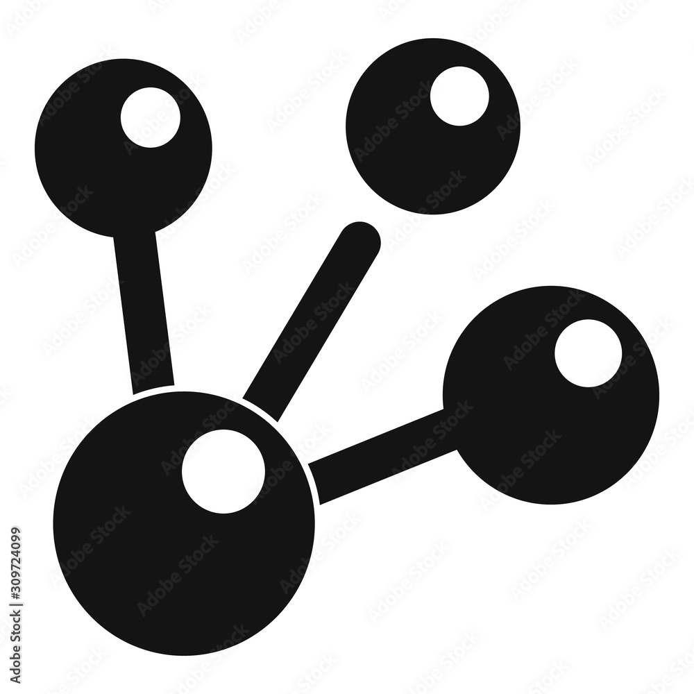 Poster physics molecule icon. simple illustration of physics molecule vector icon for web design isolated o
