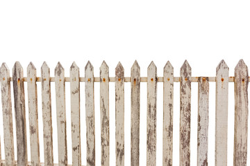 wooden fence isolated on white background