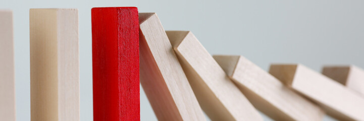 One red winner lottery wood block row