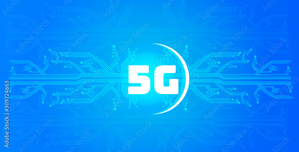 Aufkleber 5g online communication network wireless systems connection concept fifth innovative generation of h