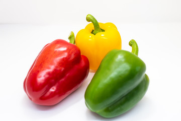 Sweet chilli pepper close up on white background