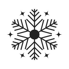 Snowflake vector design set in flat style. Winter season design asset. 