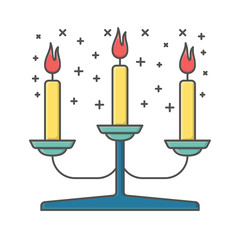 candle dinner icon illustration for new year activity
