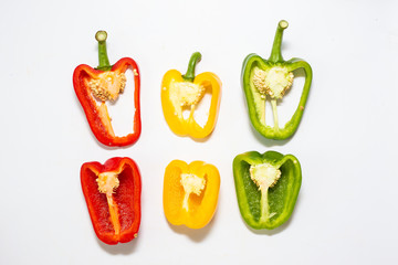 Sweet chilli pepper close up on white background