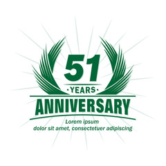 51 years logo design template. 51st anniversary vector and illustration.