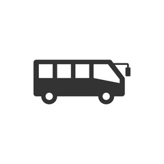 Bus icon in flat style. Coach vector illustration on white isolated background. Autobus vehicle business concept.