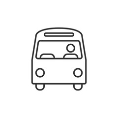 Bus icon in flat style. Coach vector illustration on white isolated background. Autobus vehicle business concept.