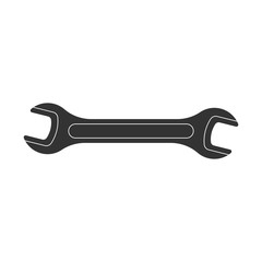 Wrench icon in flat style. Spanner key vector illustration on white isolated background. Repair equipment business concept.
