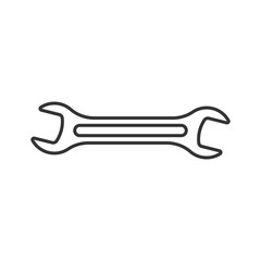 Wrench icon in flat style. Spanner key vector illustration on white isolated background. Repair equipment business concept.