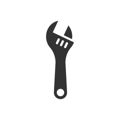Wrench icon in flat style. Spanner key vector illustration on white isolated background. Repair equipment business concept.