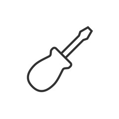 Screwdriver icon in flat style. Spanner key vector illustration on white isolated background. Repair equipment business concept.