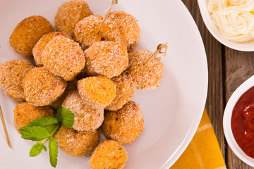 Pumpkin chicken meatballs.	