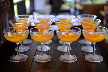glasses of cocktails on table