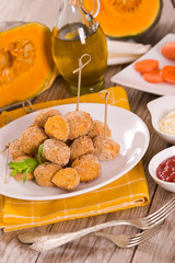 Pumpkin chicken meatballs.	